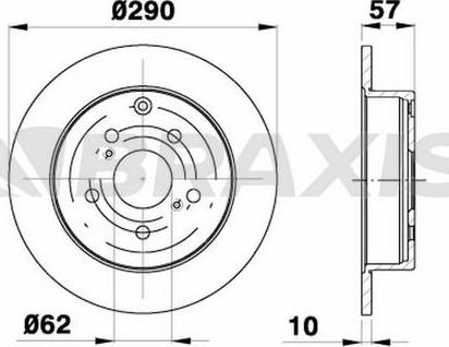 Braxis AE0275 - Тормозной диск autospares.lv