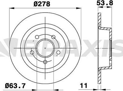 Braxis AE0271 - Тормозной диск autospares.lv