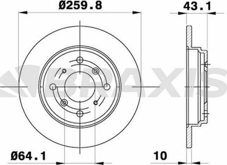 Braxis AE0744 - Тормозной диск autospares.lv