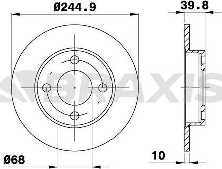 Braxis AE0741 - Тормозной диск autospares.lv