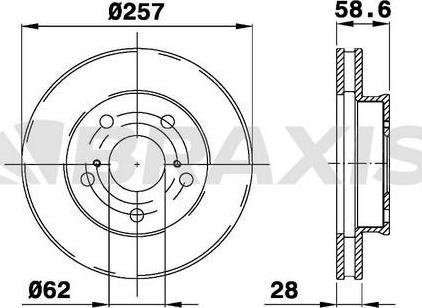 Braxis AE0743 - Тормозной диск autospares.lv