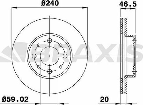 Braxis AE0755 - Тормозной диск autospares.lv