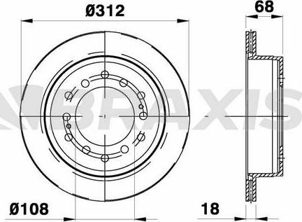 Braxis AE0765 - Тормозной диск autospares.lv