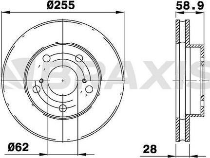 Braxis AE0704 - Тормозной диск autospares.lv