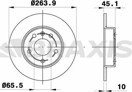 Braxis AE0700 - Тормозной диск autospares.lv