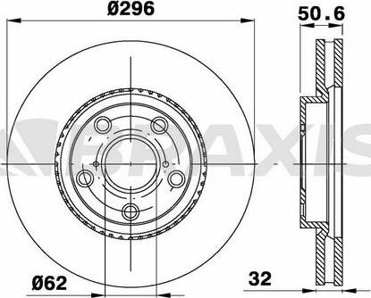 Braxis AE0703 - Тормозной диск autospares.lv