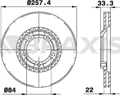 Braxis AE0702 - Тормозной диск autospares.lv