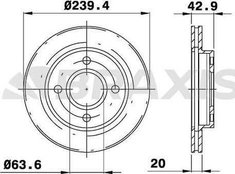 Braxis AE0715 - Тормозной диск autospares.lv