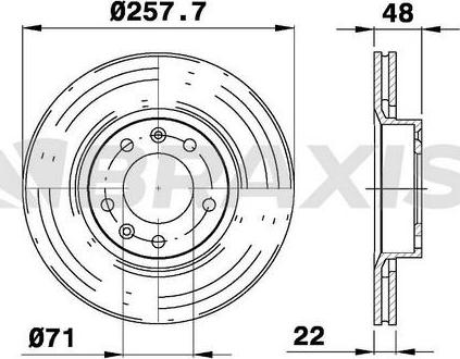 Braxis AE0710 - Тормозной диск autospares.lv