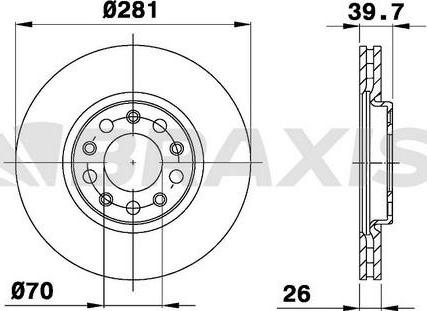 Braxis AE0780 - Тормозной диск autospares.lv