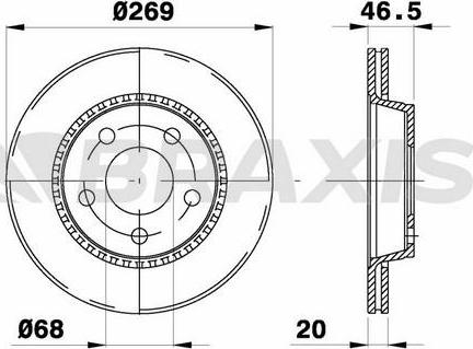 Braxis AE0787 - Тормозной диск autospares.lv