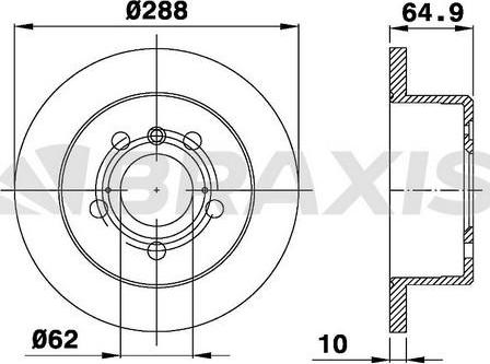 Braxis AE0739 - Тормозной диск autospares.lv