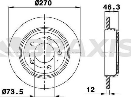 Braxis AE0734 - Тормозной диск autospares.lv