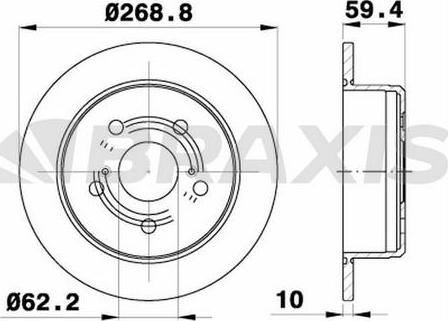 Braxis AE0736 - Тормозной диск autospares.lv