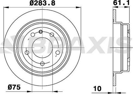 Braxis AE0738 - Тормозной диск autospares.lv