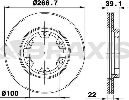 Braxis AE0725 - Тормозной диск autospares.lv