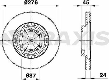 Braxis AE0721 - Тормозной диск autospares.lv