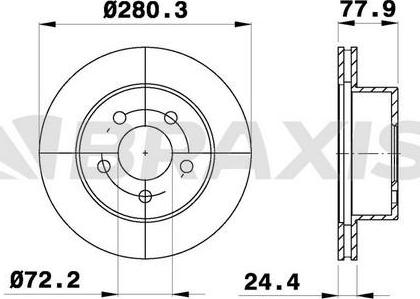 Braxis AE0723 - Тормозной диск autospares.lv