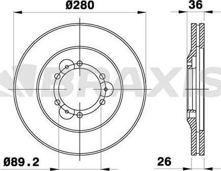 Braxis AE0722 - Тормозной диск autospares.lv