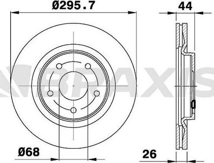 Braxis AE0779 - Тормозной диск autospares.lv