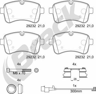 Breck 29232 00 703 00 - Тормозные колодки, дисковые, комплект autospares.lv