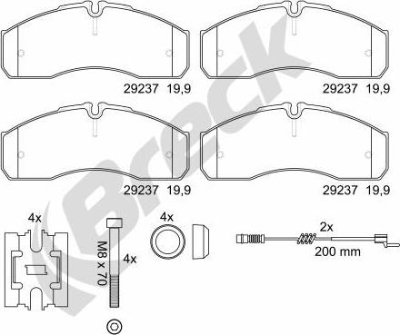 Breck 29237 00 703 10 - Тормозные колодки, дисковые, комплект autospares.lv