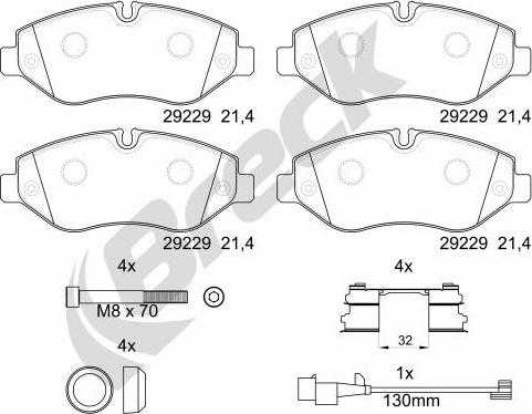 Breck 29229 00 703 00 - Тормозные колодки, дисковые, комплект autospares.lv