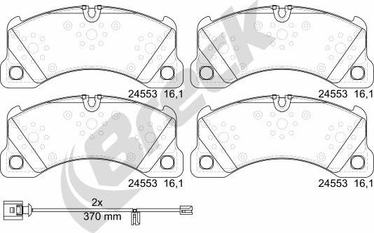 Breck 24553 00 553 00 - Тормозные колодки, дисковые, комплект autospares.lv