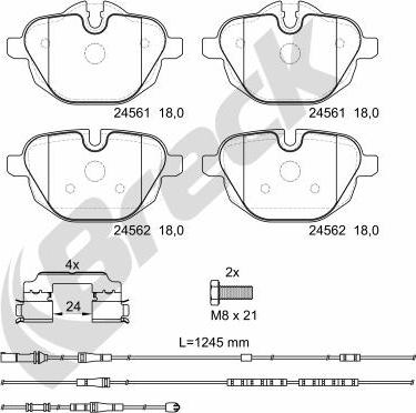 Breck 24561 00 552 10 - Тормозные колодки, дисковые, комплект autospares.lv