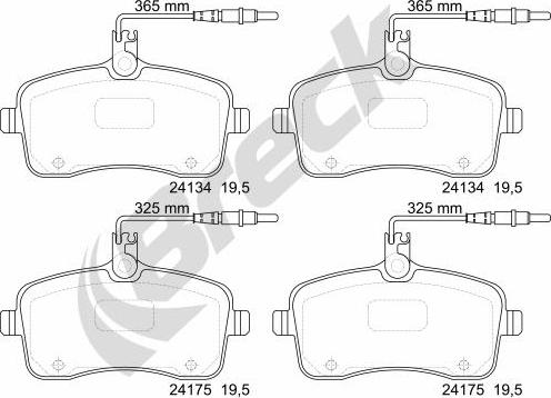 Breck 24134 00 701 10 - Тормозные колодки, дисковые, комплект autospares.lv