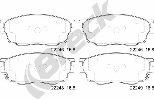 Breck 24246 00 701 10 - Тормозные колодки, дисковые, комплект autospares.lv