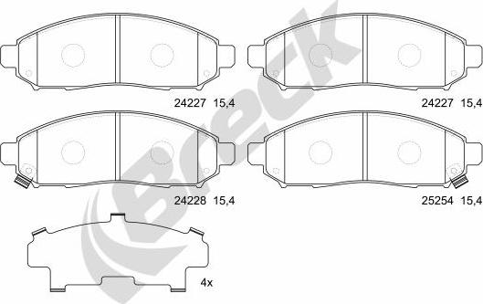 Breck 24227 00 651 00 - Тормозные колодки, дисковые, комплект autospares.lv