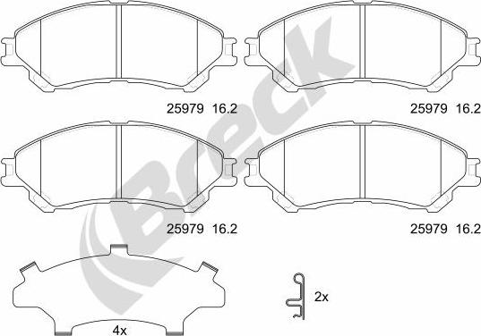 Breck 25979 00 701 00 - Тормозные колодки, дисковые, комплект autospares.lv