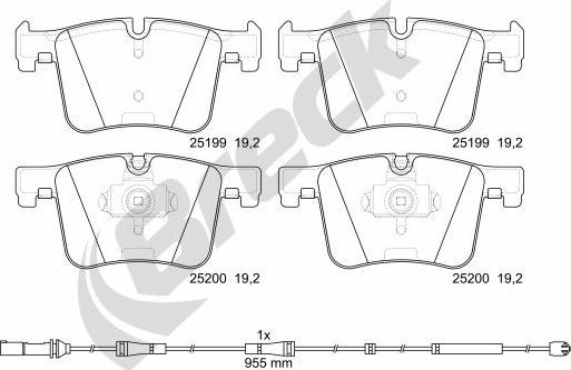 Breck 25199 00 551 10 - Тормозные колодки, дисковые, комплект autospares.lv