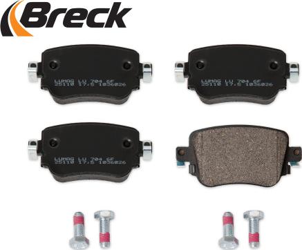 Breck 25110 00 704 00 - Тормозные колодки, дисковые, комплект autospares.lv