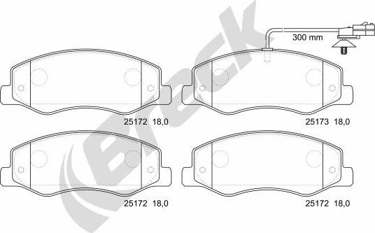 Breck 25172 00 703 10 - Тормозные колодки, дисковые, комплект autospares.lv