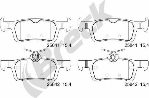 Breck 25841 00 704 00 - Тормозные колодки, дисковые, комплект autospares.lv