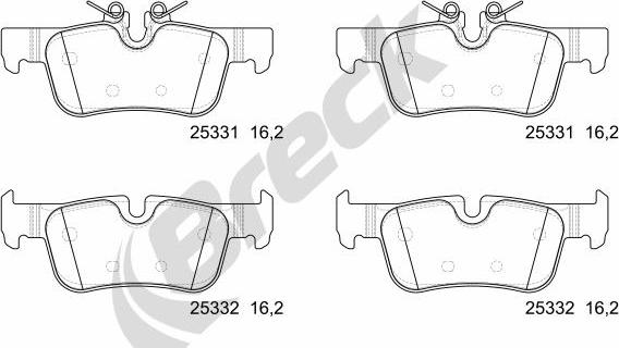 Breck 25331 00 651 00 - Тормозные колодки, дисковые, комплект autospares.lv