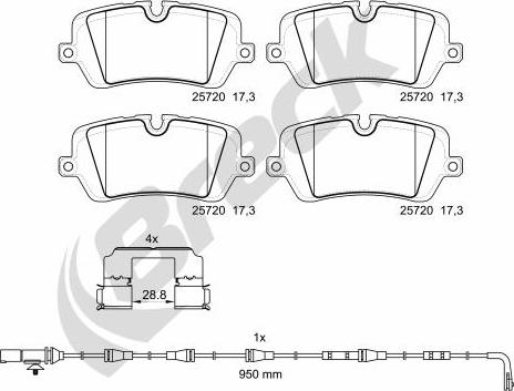 Breck 25720 00 554 00 - Тормозные колодки, дисковые, комплект autospares.lv