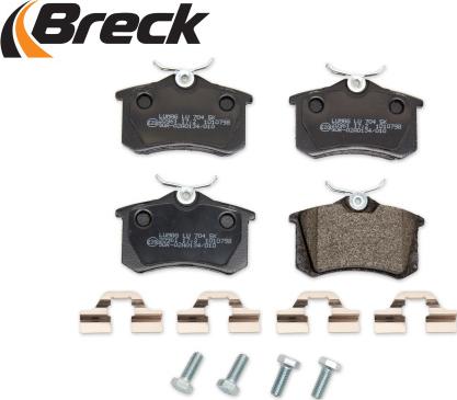 Breck 20961 10 704 00 - Тормозные колодки, дисковые, комплект autospares.lv