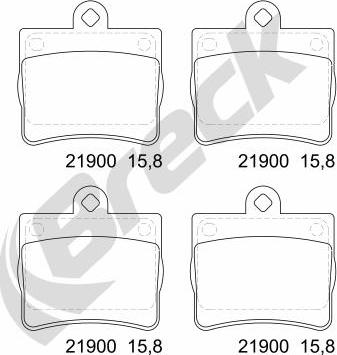 Breck 21900 00 702 00 - Тормозные колодки, дисковые, комплект autospares.lv