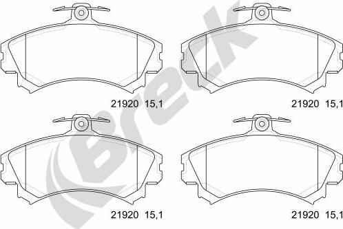 Breck 21920 00 701 10 - Тормозные колодки, дисковые, комплект autospares.lv