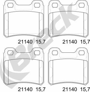 Breck 21140 00 704 00 - Тормозные колодки, дисковые, комплект autospares.lv