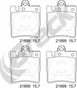 Breck 21899 00 702 20 - Тормозные колодки, дисковые, комплект autospares.lv