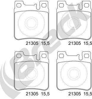 Breck 21305 00 704 20 - Тормозные колодки, дисковые, комплект autospares.lv