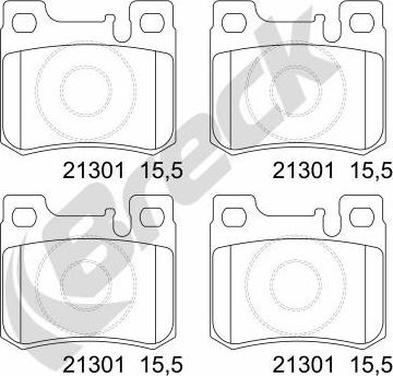 Breck 21301 00 704 20 - Тормозные колодки, дисковые, комплект autospares.lv