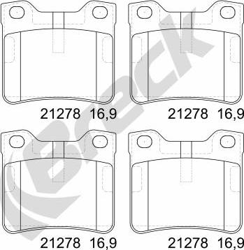 Breck 21278 10 701 00 - Тормозные колодки, дисковые, комплект autospares.lv