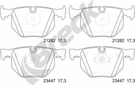 Breck 23447 00 702 00 - Тормозные колодки, дисковые, комплект autospares.lv