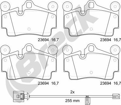 Breck 23694 00 553 00 - Тормозные колодки, дисковые, комплект autospares.lv