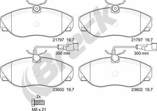 Breck 23602 00 703 10 - Тормозные колодки, дисковые, комплект autospares.lv